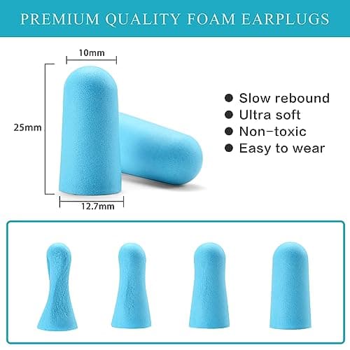 Lenicany 30Pair Soft Foam EarPlugs, 32dB Disposable Sound Blocking Noise Cancelling Ear Plugs for Sleeping/Concerts Loud Music/Shooting Guns/Work Construction, Hearing Safety Protection (Blue)