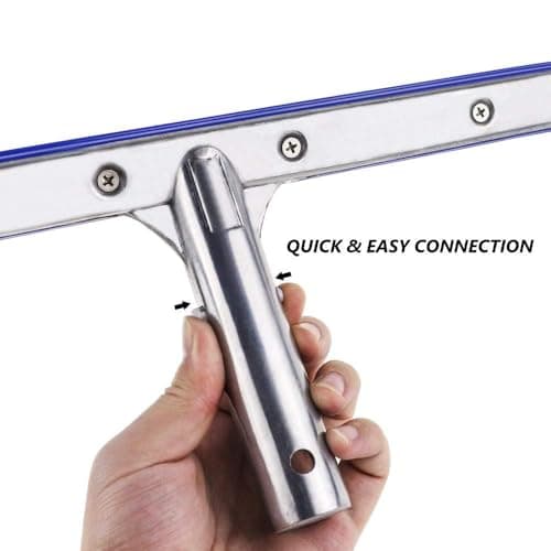 Swimming Pool Brush for Cleaning Pool Walls,Tiles & Floors,Heavy Duty 18" Aluminum Stainless Steel Wire Bristle Pool Scrub Brush for Curved Cleaning Brushes with EZ Clips