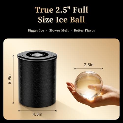Clear Ice Ball Maker for Whiskey: 2.5" Crystal Clear Ice Maker - Large Ice Sphere Maker for Bourbon & Cocktails - Easy Release Silicone Ice Cube Maker for Home Bar