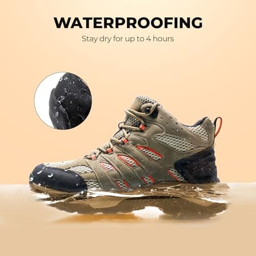 NORTIV 8 Women's Waterproof Hiking Boots Outdoor Trekking Mid Backpacking Mountaineering lightweight boots