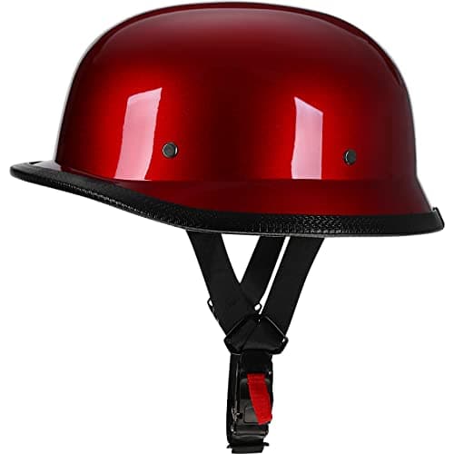 Yesmotor Helmet Half Shell German Motorcycle Helmet with Cycling Glasses - DOT Approved