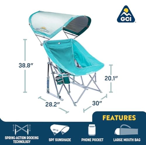 GCI Outdoor Waterside Pod Rocker Outdoor Rocking Chair with Sunshade Canopy