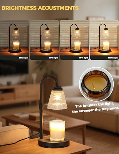 Dimmable Candle Warmer for Jar Candles, Height Adjustable Wax Melt Warmer, Room Decor Desk Lamp, House Warming Gifts New Home Candle Warmer Lamp with Timer Home Decor Birthday Gifts for Women Mom Her B0FRLWC6X9