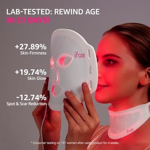 850nm Near Infrared (NIR), 7 Mode Portable LED Face Mask for True Anti-Wrinkles Skincare at Home Red Light Therapy Mask for Face and Neck with 396 LEDs B0GF25FKF4