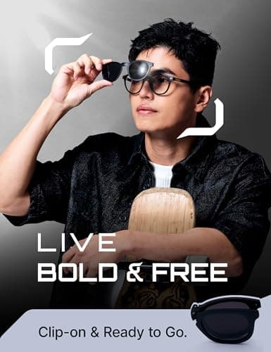 2-in-1 Magnetic Clip- On Blue Light Blocking Glasses–Rectangle Frame + Polarized UV400 Clip, TR90, Anti-Reflective