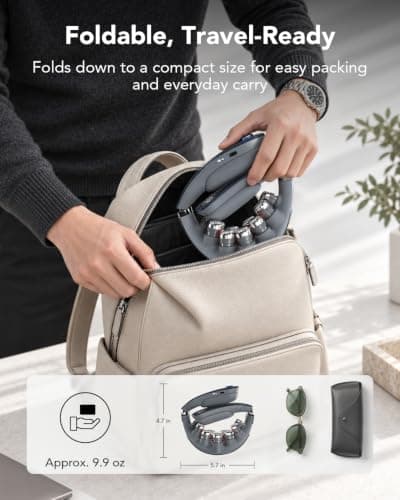 HSA Eligible Heat and Vibration Cordless Travel Massager, Birthday Gifts Foldable Neck Massager for Office Home Car Travel SKG FSA G7 Pro Fold Neck Massager for Strain Relief Deep Tissue B0CR5YHBVC