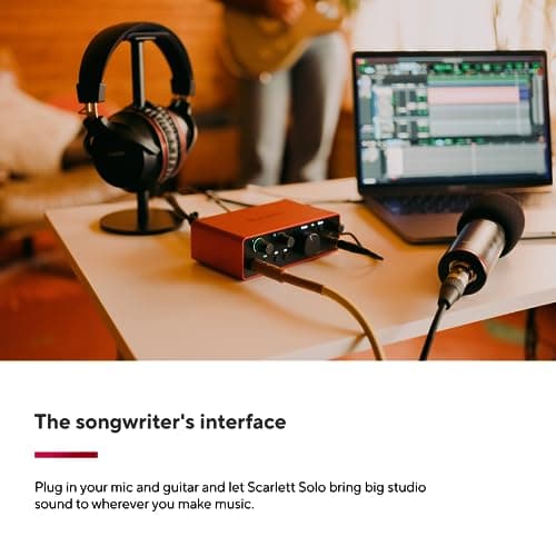 Focusrite Scarlett Solo 4th Gen USB Audio Interface, for the Guitarist, Vocalist, or Producer — High-Fidelity, Studio Quality Recording, and All the Software You Need to Record