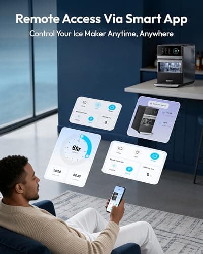 EUHOMY 2'' Clear Ice Cube Maker Countertop with APP, 2 Square Ice Ready in 27 Mins for Whiskey, Slow-Melting & Self-Cleaning, 110 Pcs/Day, 24H Timer, Clear Ice Maker with Ice Tong for Home/Bar/Party