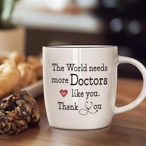 Heart-Warming Thank You Coffee Mug Gift for Doctors, The World Needs More Doctors Like You Inspirational Coffee Mug, Unique Thanksgiving Christmas Gifts for Physicians, Nurses, Veterinarians, 13oz B0G57B2SW9