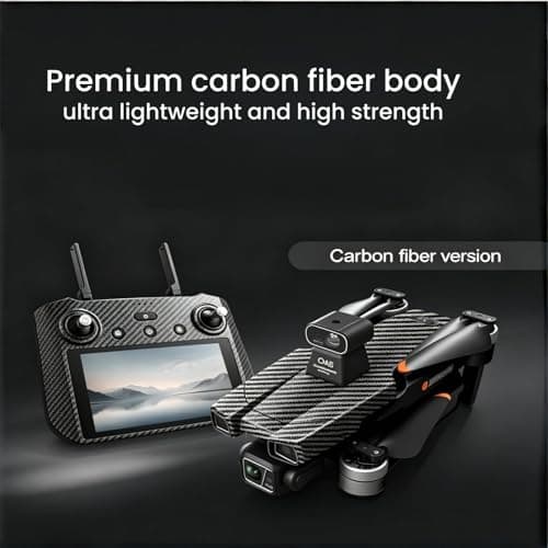 AE86ProMax+Drones with Camera for Adults 4K Video,Touch Screen Tablet Remote and 3-Axis Mechanical Gimbal, 5G Digital Transmission, 360° Laser Obstacle Avoidance, GPS Auto Return,Three 8000mAh 45 Mins Long Endurance, 500g Payload, Smart Follow Waypoint Flight Foldable Quadcopter, Up to 5 Miles Range (Carbon Fiber, 3 Batteries)