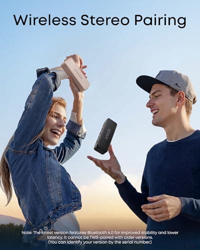 Anker Soundcore 2 Portable Bluetooth Speaker with Stereo Sound, Bluetooth 5, Bassup, IPX7 Waterproof, 24-Hour Playtime, Wireless, Speaker for Home, Outdoors, Travel