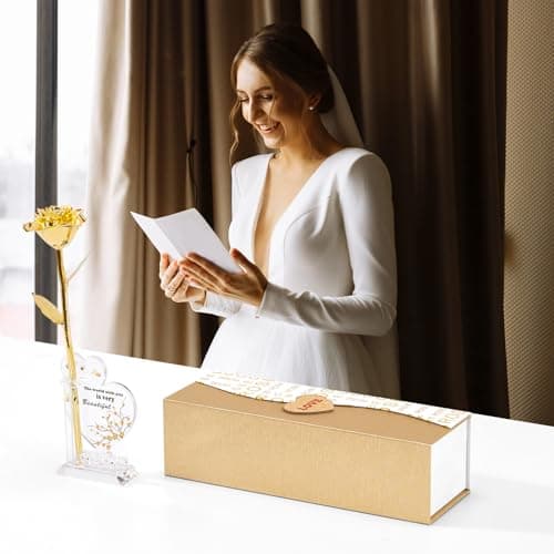 Mikasol Gold Dipped Real 24K Gold Rose, 1 Pack Infinity Flower Decor Hand Dipped in 24K Romantic Rose Gifts for Women in Her Wife Girlfriend Birthday Anniversary Valentines Mothers Day Christmas B0CC5R3S9V