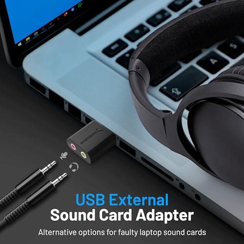 SABRENT USB External Stereo Sound Adapter for Windows and Mac. Plug and Play No Drivers Needed. (AU-MMSA)
