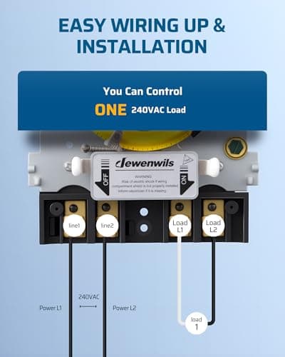 DEWENWILS 24-Hour Mechanical Timer Switch - 208-277VAC DPST, 5HP 40A, Metal Enclosure, Heavy Duty, Manual Override, Ideal for Pool Pump, Water Heater, Lights and Fans, Weatherproof, ETL Listed, Gray