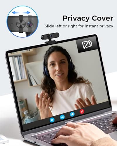 Edew 1080P Webcam Computer Camera with Microphone & Wide View - Auto Light Correction Webcam for PC, Mac, Laptop, Desktop - Built-in Privacy Cover Plug & Play USB for Zoom/Skype/Streaming