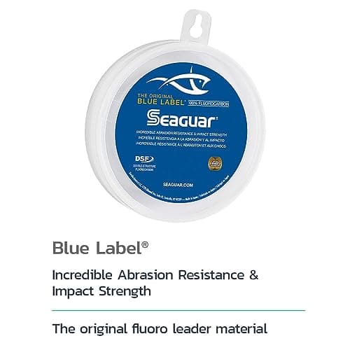 Seaguar Blue Label Fishing Leader Line for Saltwater, 100% Fluorocarbon, Clear, Multiple Sizes