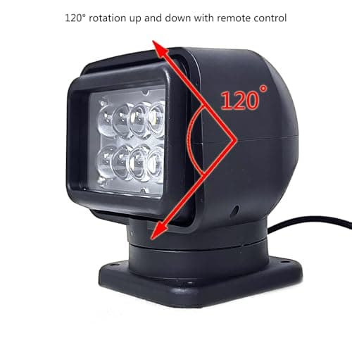 Led Search Light 6 Inch 50W 360 Degrees Rotating Remote Control 9-32V Work Lamp Spot Driving Lamps Fog Lights Offroad Lights Hunting SUV ATV 4X4 Truck Boat Camping Fishing Exploring Lighting