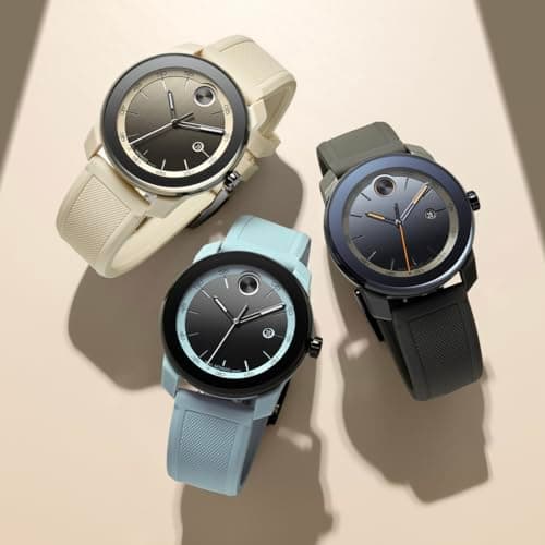 Movado Bold TR90 Ultra Modern Watch for Men and Women - Swiss Quartz 3H Movement, Leather Strap - Water Resistant 3ATM/30 Meters - Sporty Style Wristwatch for Everyone - 42mm