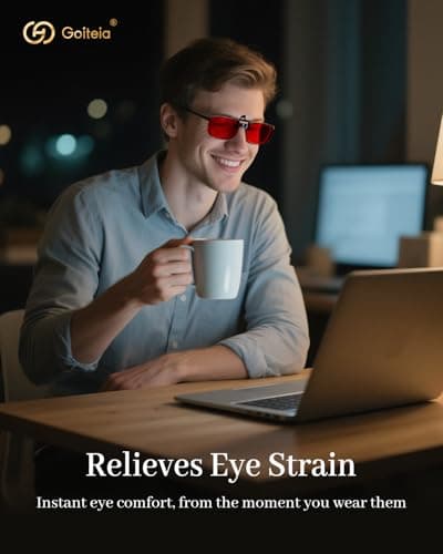 Goiteia Red Clip on Blue Light Blocking Glasses for Sleep-Block Blue & Green Light-Fast and Sound Sleep/Relieve Eye Strain