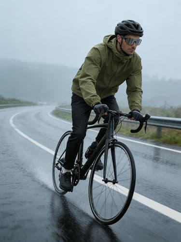 UIQUR Men's Rain Jacket Windbreaker Waterproof Jacket Raincoat Cycling Running Hiking Gear Hood Lightweight Packable