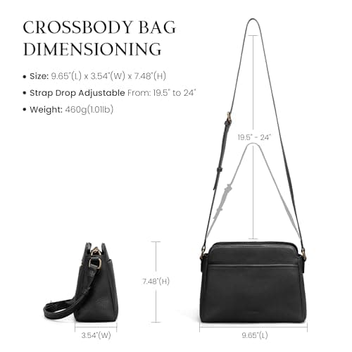 befen Anti-theft Crossbody Bag for Women Geniune Leather, Small Cross Body Shoulder Handbags with RFID Card Slots