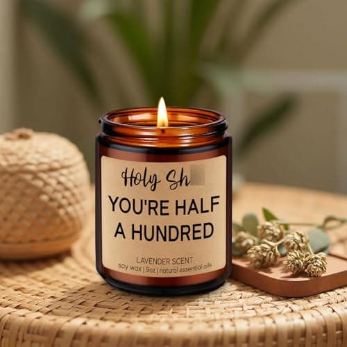 Fairy's Gift Funny 50th Birthday Candles, 50th Birthday Gifts for Women Men, Cool Turning 50 Year Old Gifts Ideas, Happy Half a Hundred Bday, Funny Presents for 50 Year Old Women, Men in Their 50s