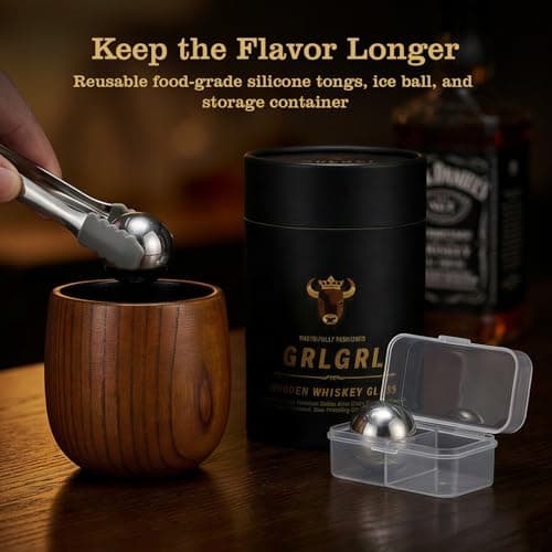 Charred Wooden Whiskey Glasses, Gifts for Men Old Fashion Bourbon Drinking Collins Cup, Gift for Dad, Husband, Brother, Boy Friend or Whiskey Lovers B0GK5XLW6B