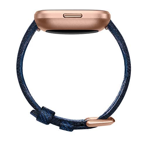 Fitbit Versa 2 Special Edition Health and Fitness Smart Watch with Heart Rate, Music, Alexa Built-In, Sleep and Swim Tracking, Navy and Pink Woven/Copper Rose, One Size (S and L Bands Included), 2.3