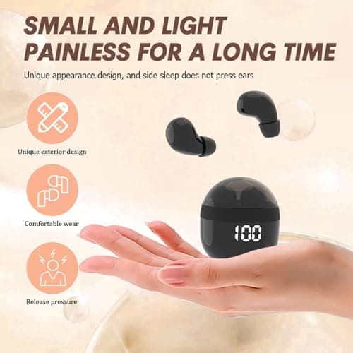 Yihou Invisible Small Mini Sleep Earbuds Headphones Wireless Bluetooth Comfortable Tiny Sleeping Smallest Low Profile Micro Discreet Hidden Kids Earbuds Ear Buds for Small Ear Canals Women Work