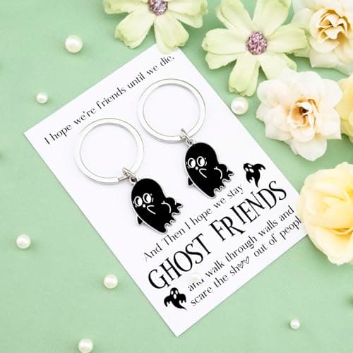 Cute Halloween Gifts Ghost Keychain Boo Basket Stuff Halloween Themed Gifts Boo Basket Gift Ideas Funny Friend Gift for Women Bestie Sisters Friendship Present