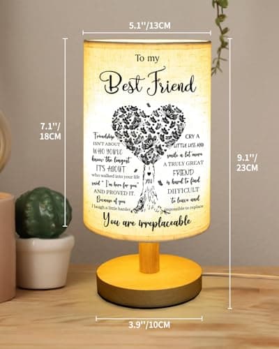 Best Friend Birthday Gifts for Women, to Bestie Fabric Table Lamp B0GH8LWVQR