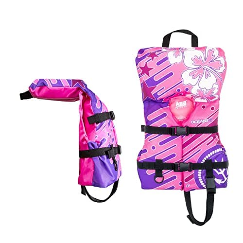 Aqua Oceans 7 Life Jacket for Kids - US Coast Guard Approved Life Vest for Infant, Child & Youth Boys and Girls, Open-Side PFD for Boating, Swimming & Water Sports