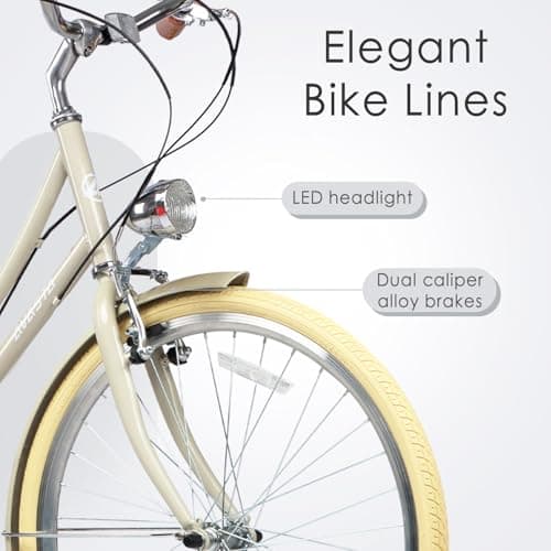 AVASTA Vela Hybrid Bike for Adult Women Female Lightweight Step Through 26 Inch High Tensile Steel Frame City Commuter Comfort Lady Bicycle, 6-Speed, Multiple Colors