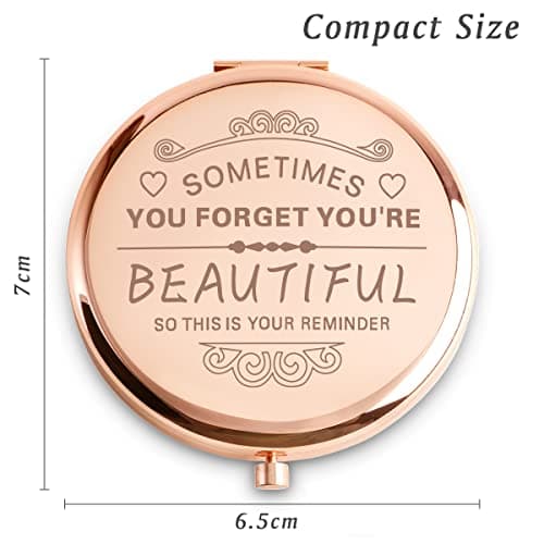 Inspirational Gifts for Women Girl, Personalized Gift for Adult Teen, Compact Mirror for Friend Sister Daughter Wife Mom, Birthday Graduation Mothers Day Basket Stuffers B0CSFWSZKC
