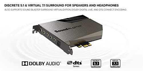 Creative Sound Blaster AE-7 Hi-Res Internal PCIe Sound Card, Quad-Core Processor, 127dB DNR ESS SABRE-class 9018 DAC, Xamp Discrete Custom Bi-amp, Discrete 5.1/Virtual 7.1, Dolby, DTS Encoding (Black)