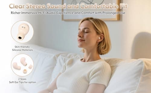Nsiucion Smallest Sleep Earbuds for Side Sleepers, [Upgrade 2026 Version] Ultra-Comfort & Lightweight Wireless Mini Sleep Headphones, No Low Battery Beep Noise Isolation Ear Buds for Sleeping Working