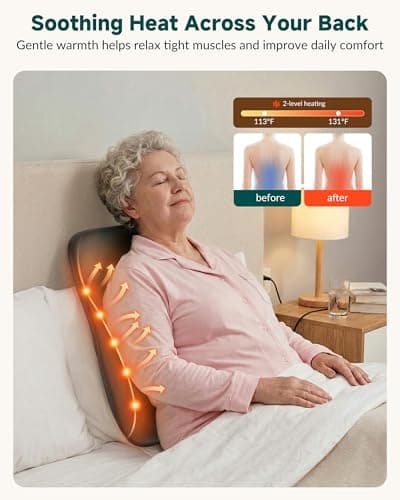 2026 Ultra-Slim Shiatsu Back Massager with Heat, Up-Down 4D Roller, 10 Massage Nodes, Full Back Deep Tissue Chair Massage Pad, 3 Speeds, 2 Heat Levels, Remote Control for Chair Sofa Hom Office Use