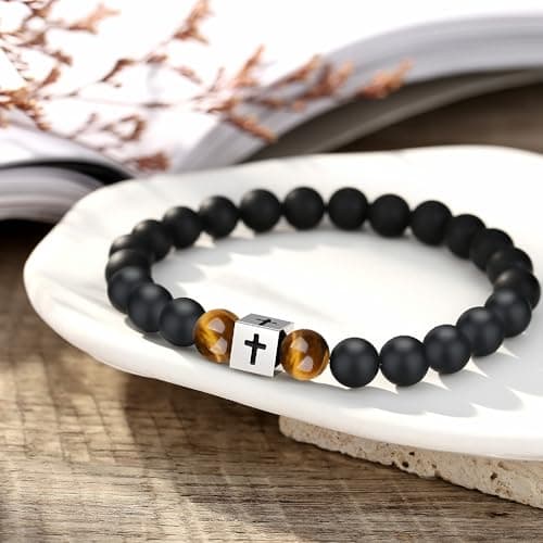 Cross Bracelet for Men - Cool 10th 13th 16th 18th 21st 30th 40th 50th 60th 70th 80th Birthday Gifts for Him, Husband, Dad, Son, Grandson, Brother...