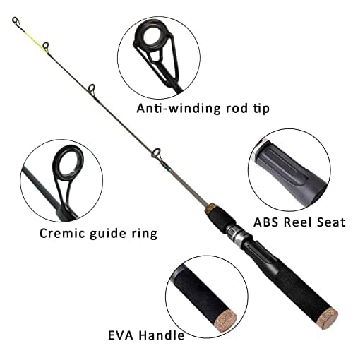 Aventik Ultralight Ice Fishing Rod Reel Combo 26//28/30/32 inch Medium Light Fast Action Multi-Species Spinning Ice Fishing Combos Tackle for Walleye Perch Panfish and Trout