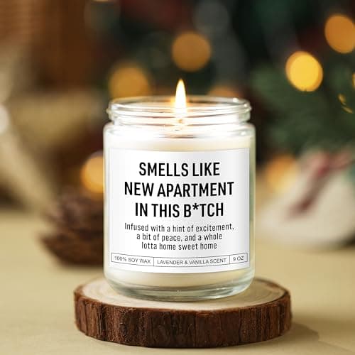 Funny Housewarming Candle, New Apartment Gifts, House Warming Gifts New Home for Men, Women, Couple, Family - First Apartment Essentials, 1st Apt. Must Haves - Closing Presents for Home Buyers