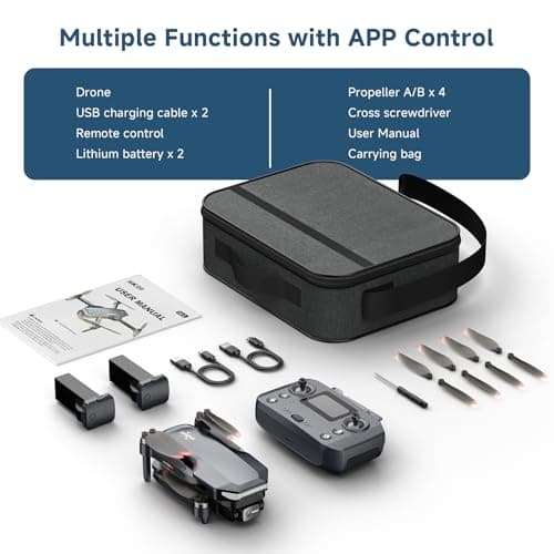 GPS Drone with 4K Camera for Adults, Foldable RC Quadcopter with 1312ft Range Video Transmission, 48 Mins Flight Time, Auto Return, Follow Me, Circle Fly, Waypoint Fly, Gesture Control