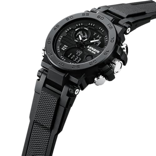 LN LENQIN Mens Watches Digital Military Watch for Men Stopwatch Army Survival Tactical Sports Outdoor Big Face Waterproof Men's Wrist Watches with LED Backlight/Timer/Alarm/Date