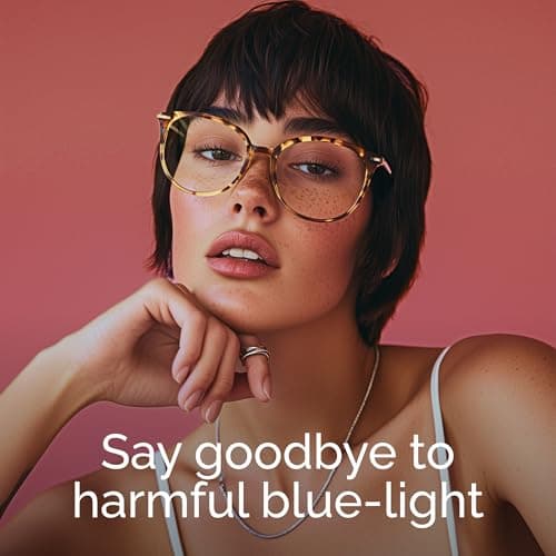 Gaoye Blue Light Blocking Glasses - Trending Round TR90 Frames, Metal Arms, UV400 Protection - Matching Soft Case