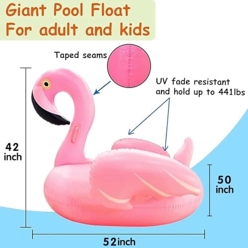 TURNMEON Giant Flamingo Pool Float, Inflatable Summer Beach Swimming Raft Lounge Ride-on Water Pool Floatie for Adults Kids Lake Beach Float Pool Party Toys, Flamingo/Unicorn