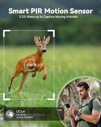 Xega 4G LTE Cellular Trail Camera with Livestreaming, No WiFi Game/Deer Cameras, Motion Activated, 7800mAh Battery, 950nm No Glow Night Vision, TF/Cloud Storage, IP66 Weatherproof, Built-in SIM Card