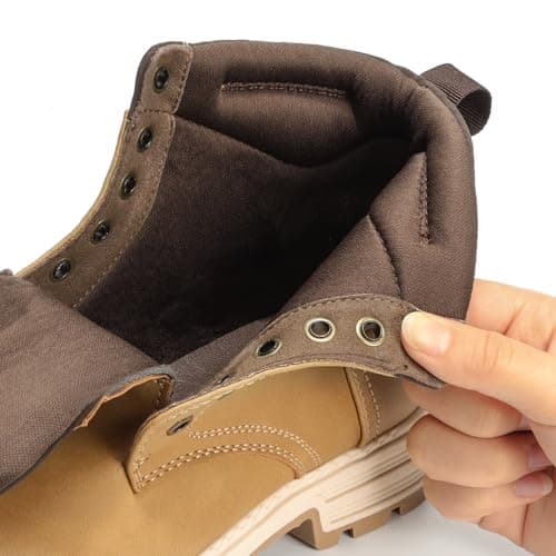 ANJOUFEMME Combat Hiking Boots for Women- Lace up Ankle Work Boots Lightweight Casual Winter Shoes for Backpacking Trekking Walking