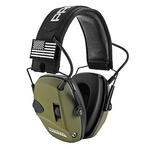 PROHEAR Electronic Ear Protection for Shooting with 4X Sound Amplification, Gun Range Hearing Protection Muffs, NRR 23dB Noise Reduction Headphones for Hunting, Green
