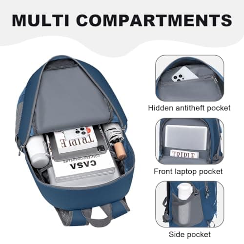 MIYCOO Backpack - Ultra Lightweight Packable Backpack for Travel Camping, 45L Hiking Back Pack Waterproof Foldable Daypack for Men Women Blue