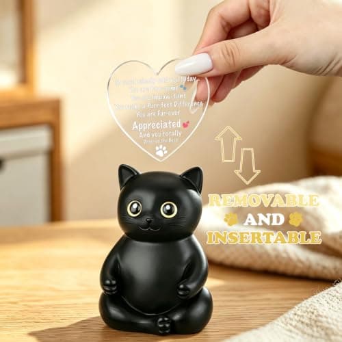 Uplifting Present for Women, Motivational Decor for Office, Affirmation Kitty Figurine, Cat Lover Gifts for Women Appreciation Gift for Cat Lovers, Encouraging Gift for Cat Lovers, XXS22 B0G12RSTWW