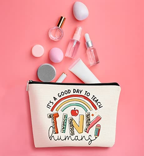 Teacher Appreciation Gifts, Para Gifts Appreciation,Teacher Makeup Bag Must Haves,It's A Good Day to Teach Tiny Human.